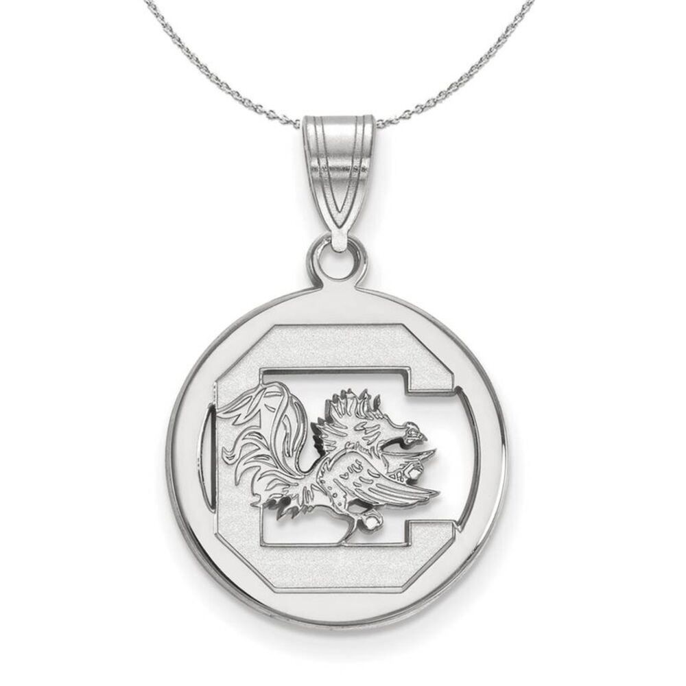 Sterling Silver South Carolina Small Circle Necklace - 24 Inch